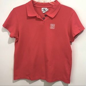 VINTAGE Retro 90’s Y2K Calvin Klein Cropped Polo Shirt